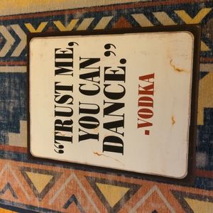 Metal 14 x 10 inch sign with mounting hooks